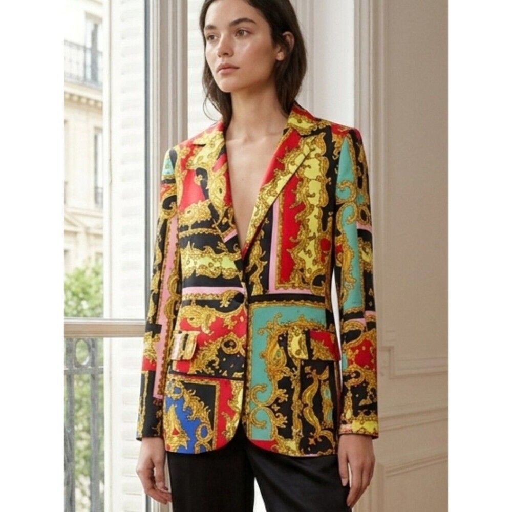 NWT Industry Multi Milanese Paisley Print Blazer Size Medium